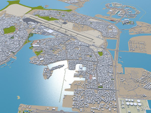 Bahrain city 70km 3D Model