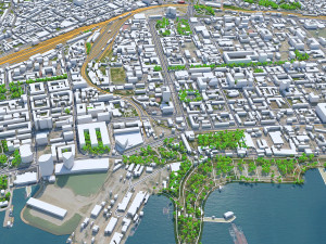Baku city azerbaijan 50km 3D Model