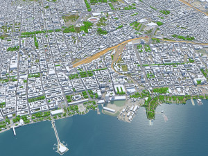 Baku city azerbaijan 50km 3D Model