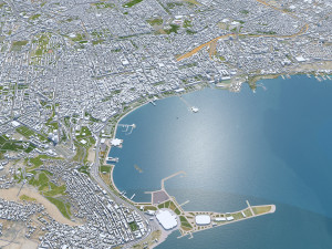 Baku city azerbaijan 50km 3D Model