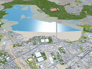 Baku city azerbaijan 50km 3D Model