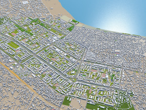 Baku city azerbaijan 50km 3D Model