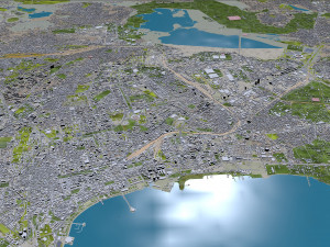 Baku city azerbaijan 50km 3D Model