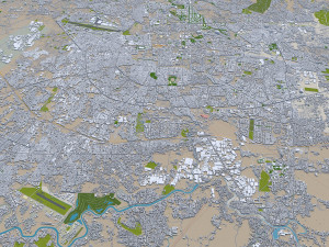 bandung city 25km 3D Model