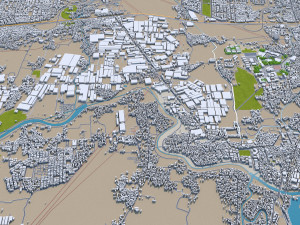 bandung city 25km 3D Model