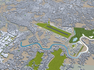 bandung city 25km 3D Model