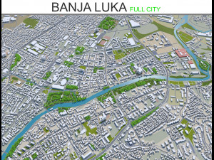 banja luka bosnia and herzegovina city 50km 3D Model