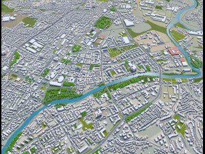banja luka bosnia and herzegovina city 50km 3D Model