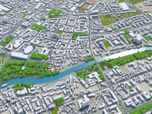 banja luka bosnia and herzegovina city 50km 3D Model