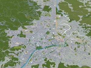 banja luka bosnia and herzegovina city 50km 3D Model