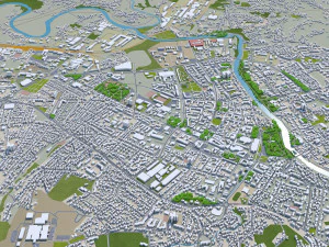 banja luka bosnia and herzegovina city 50km 3D Model