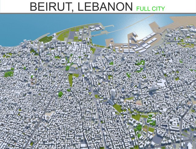 beirut city lebanon 30 km Modelo 3D .c4d .max .obj .3ds .fbx .stl .blend 