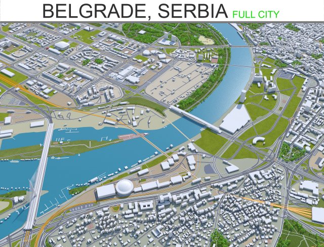 belgrade city serbia 60km 3D-Modell .c4d .max .obj .3ds .fbx .stl .blend 