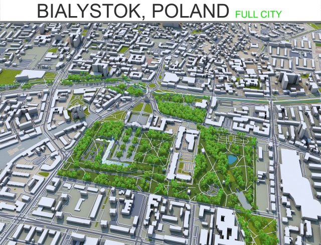 bialystok city poland 60km Modello 3D .c4d .max .obj .3ds .fbx .stl .blend 