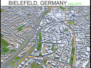 bielefeld city germany 60km 3D Model