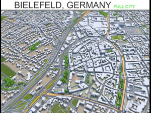 Bielefeld Stadt Deutschland 60km 3D Modell