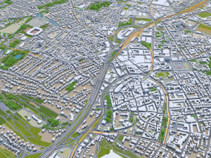 bielefeld city germany 60km 3D 模型