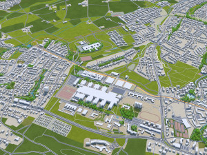 bielefeld city germany 60km 3D 模型