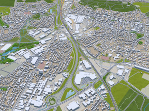 bielefeld city germany 60km 3D 模型