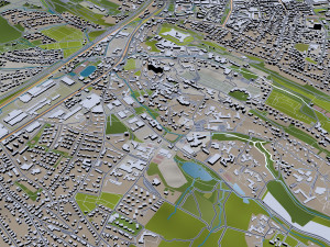 bielefeld city germany 60km 3D 模型