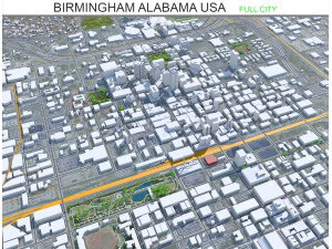 Cidade de Birmingham Alabama 120 km Modelo 3D