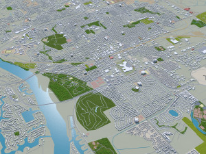 bismarck city north dakota 50 km 3D 모델