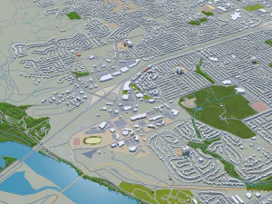 bismarck city north dakota 50 km 3D Model