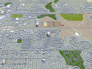bismarck city north dakota 50 km 3D Model