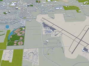 bismarck city north dakota 50 km 3D 모델