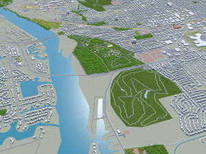 bismarck city north dakota 50 km 3D 모델