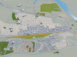 bismarck city north dakota 50 km 3D 모델