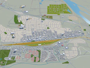 bismarck city north dakota 50 km 3D Model