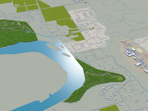 bismarck city north dakota 50 km 3D 모델