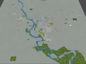 bismarck city north dakota 50 km 3D Model
