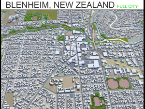 blenheim city new zealand 30km 3D Model