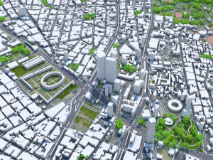 Bogota city columbia 50 km 3D Model