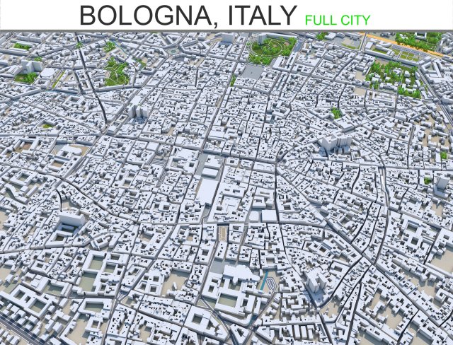 bologna city italy 30km Model 3D .c4d .max .obj .3ds .fbx .stl .blend 