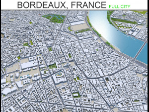 bordeaux city france 50km 3D Model