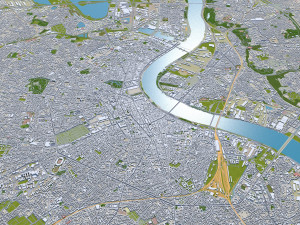 bordeaux city france 50km Modelo 3D