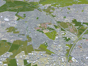 bordeaux city france 50km 3D Model