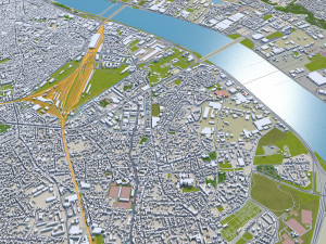 bordeaux city france 50km Modelo 3D