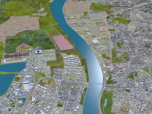 bordeaux city france 50km 3D Model