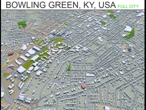 Bowling Green City Kentucky, USA 40 km 3D Modell