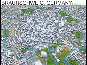 Braunschweig stad Duitsland 40km 3D Model