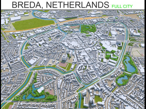 breda city netherlands 50km 3D Model