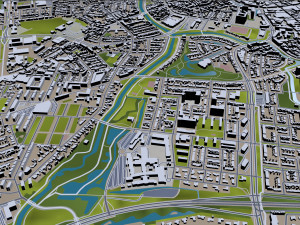 breda city netherlands 50km 3D Model