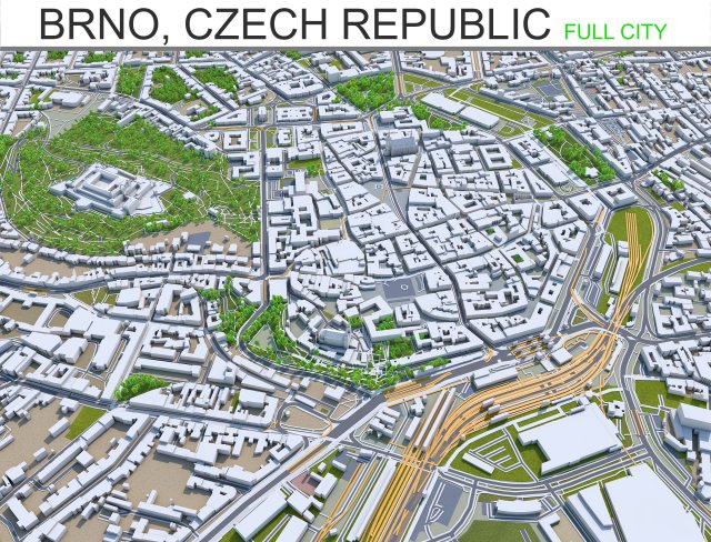 brno city czech republic 40km 3D Model .c4d .max .obj .3ds .fbx .stl .blend 