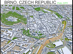Brno stad Tsjechi&euml; 40km 3D Model