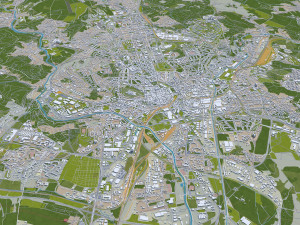 brno city czech republic 40km 3D Model