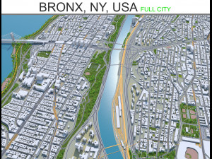 bronx city new york 30km 3D Model